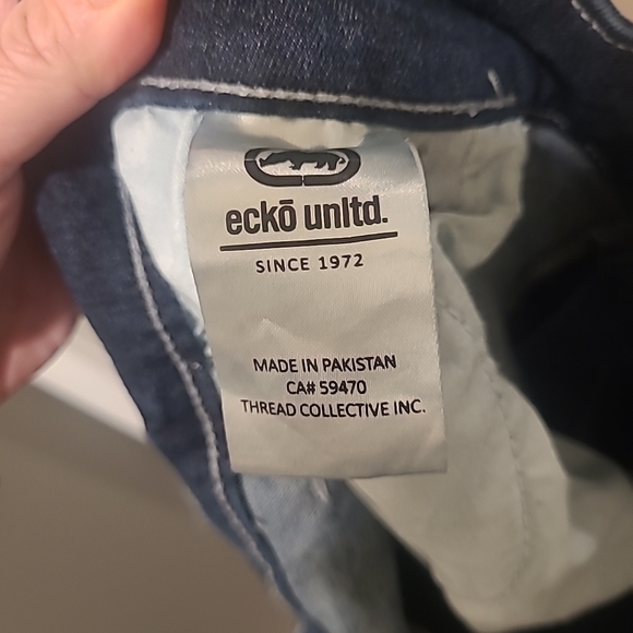 Ecko Unltd Athletic Fit Light Wash Faded Stretch Denim Jeans Straight Leg 38x30 - Picture 11 of 11